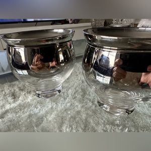 MCM Dorothy Thorpe Style Silver Fade Shrimp Cocktail Glasses Set Of 2